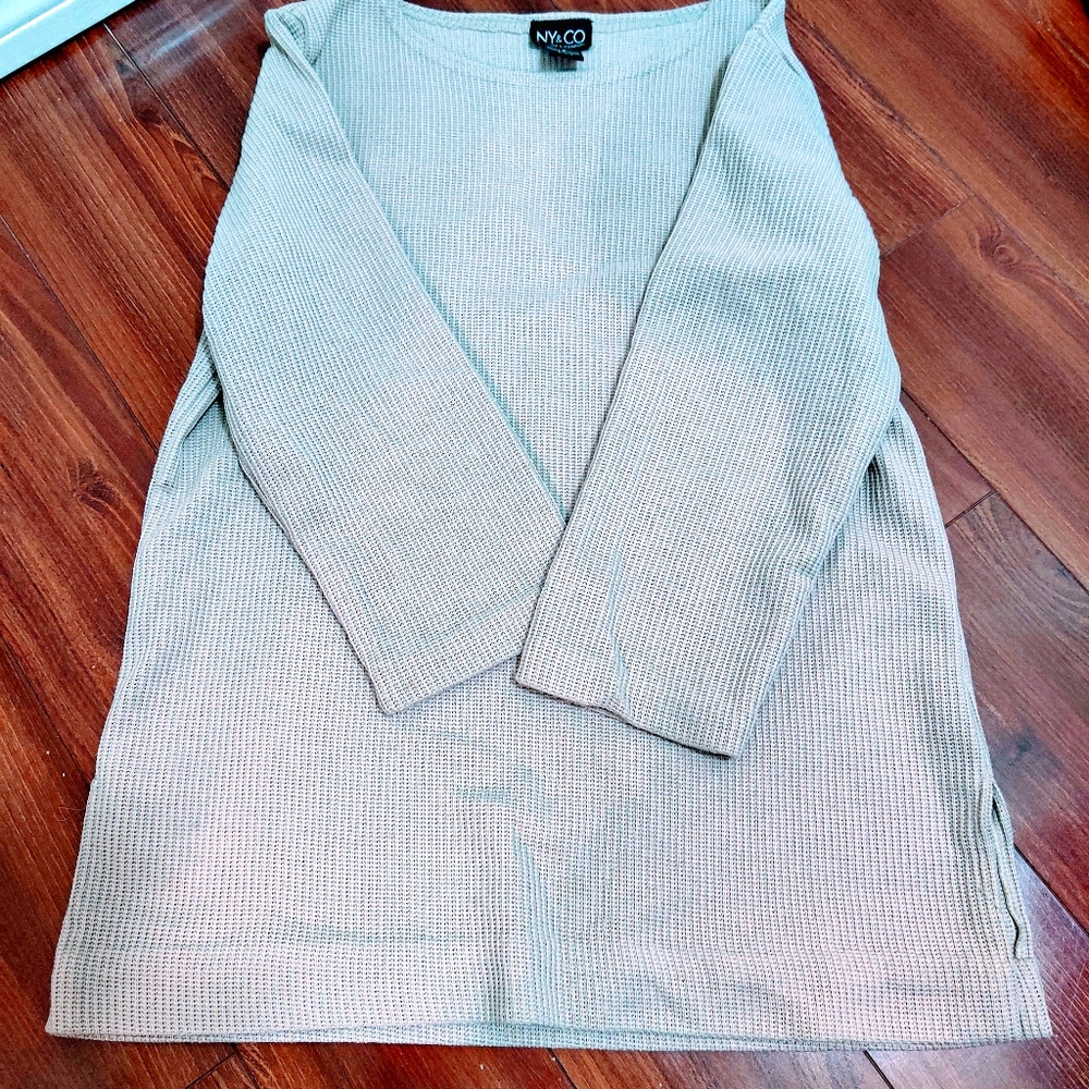 Ny&Co Big Ribbed Sweater Small Khaki